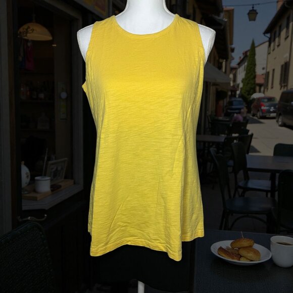 Escape Habitat Clothes Women’s Size S Cotton Yellow Oversized Tank Top Workout - Picture 1 of 9